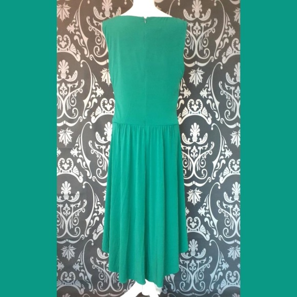 Suzi Chin for Maggy Boutique Green Dress Size 14 - Picture 4 of 8